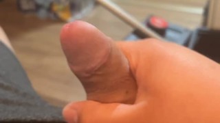 Gay Chub jerks cums and pisses