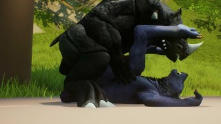 Furry Daddy Rhino Stuffs FurryTwink Wolf - Wild Life