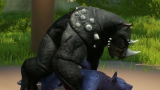 Furry Daddy Rhino Stuffs FurryTwink Wolf - Wild Life