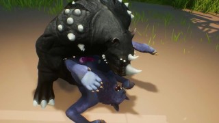 Furry Daddy Rhino Stuffs FurryTwink Wolf - Wild Life