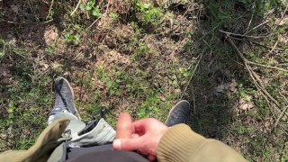 guy with big foreskin takes a piss