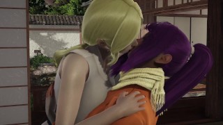 Crossover Yoruichi x Tsunade lesbian sex