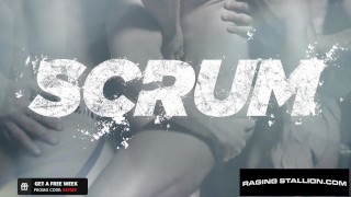 Hairy Rugby Player Plowed In Lockeroom - Beau Butler, Tarzan Top - RagingStallion