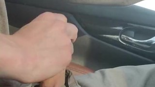 Johnholmesjunior in very risky public solo show while driving down highway on vacation part 3 CUM