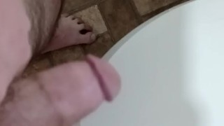 Havin a piss while hard & wearn bikini bottom