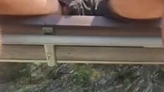 Gay twink jerking off on a public bench... almost got caught!