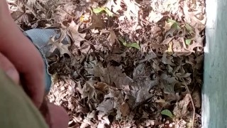 Takin a desperate piss in public park