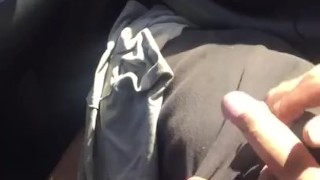 Homeless white guy jacking off for ride NO CUM