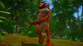 A mature bearded man came to the jungle to collect mushrooms, the furry monster had other plans...