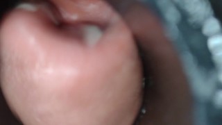 Last 6 mins of a 2 hour vacuum cleaner sucks the pre cum and cum right out of him