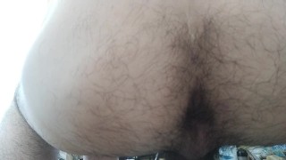 Orgasmic contractions! Hairy Japanese masturbate with their asses facing out! It feels good.