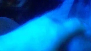 slippery oiled up ball play fresh from pump under blue light