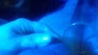 slippery oiled up ball play fresh from pump under blue light