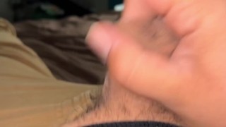 Chub can't keep it hard but still shoots his load at the camera