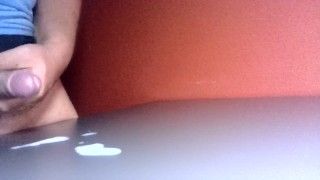 Quick cumshot in the morning