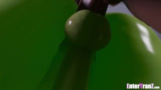 Freaky Trans Alien Queen gets her ass pounded by BBC