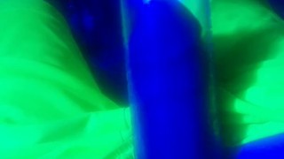 pumped up dick blue light yellow shorts glow cockring #1