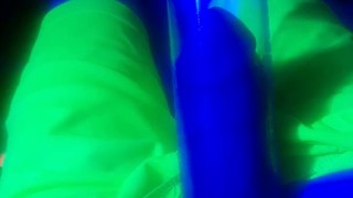 pumped dick blue light yellow shorts glow cockrings #4