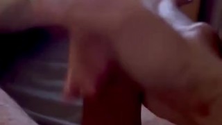 Jerking off my big uncut cock with cumshot