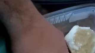 Sean cummin on his eggs and plays soggy biscuit