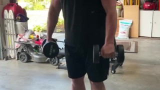 Working out and playing with post workout boner 