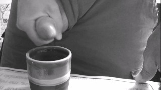 She drinks coffee with cum for breakfast