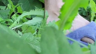 Jerking off in nature with full Cum