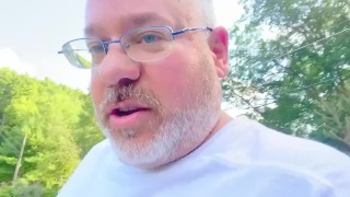 DADDY FIREFIGHTER HAS FUN IN YHE WOODS ON HIS LUNCH BREAK