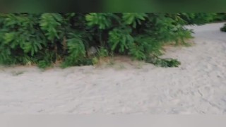 stud jerking off his dick on the beach trying to get someone's attention and cruising too