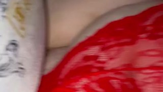 Busty slut wife in lingerie sucks and fucks 