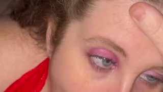 Busty slut wife in lingerie sucks and fucks 