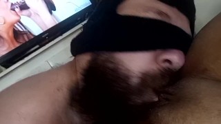 stuck his tongue inside my bitch pussy while watching porn I'm a naughty bitch