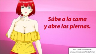 JOI Anal hentai: tu novia quiere probar su dildo doble.