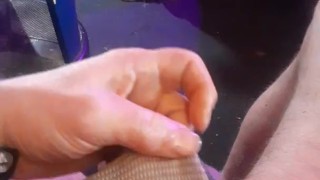 verbal playing with piss soaked jockstrap pissed hands