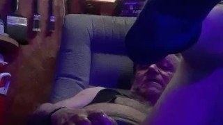 black dildo and prostate vibe in my hairy ass jockstrap #1