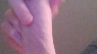 How big is it? Let's find out! Tape Measure - Large white cock & precum