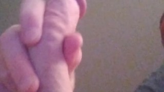 How big is it? Let's find out! Tape Measure - Large white cock & precum