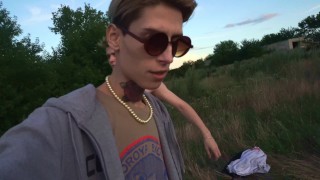 summer cycling. hot blowjob while cycling