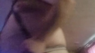 Pup sean showing off his implements while caged and gaged and plugged