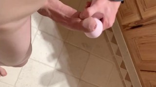 vibrating my big fat cock in slow motion