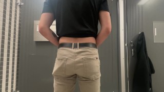 Using Multiple Anal Toys in the Work Bathroom