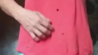 Playing my nipples and my tool...malibog na tatay nilaro ang utong at burat.