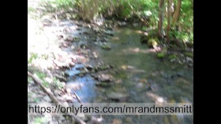 Hot Russian MILF sucks a stranger in the woods