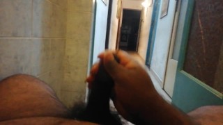 Small black dick enjoy handjob