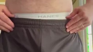 Flimsy Shorts & Tighty Whities Fun Almost Got Caught by Roommate!