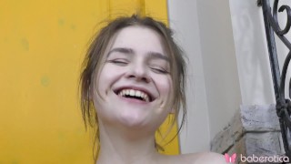 Solo teen brunette, Minni Love is masturbating, in 4K