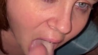 Redhead wife gets a facial 
