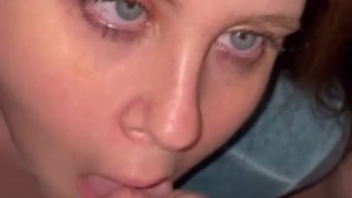 Redhead wife gets a facial 