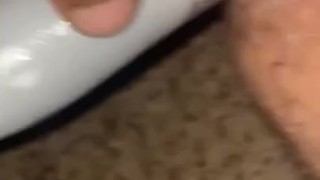 Straight man fucks himself with his girlfriend’s dildo 