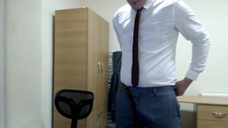 Twink Boss Suiting Up and Shining His Dress Shoes